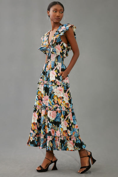 quick view anthropologie love the label topanga ruffled v neck maxi ...