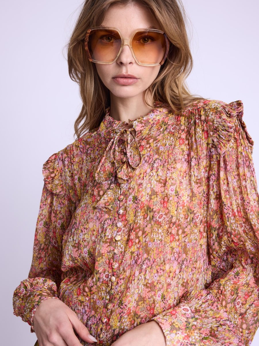 Berenice. CHISCA Floral Print Flowing Blouse Top