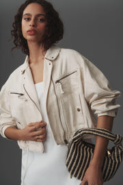 Anthropologie Pilcro Tidal Moto Utility Jacket Top