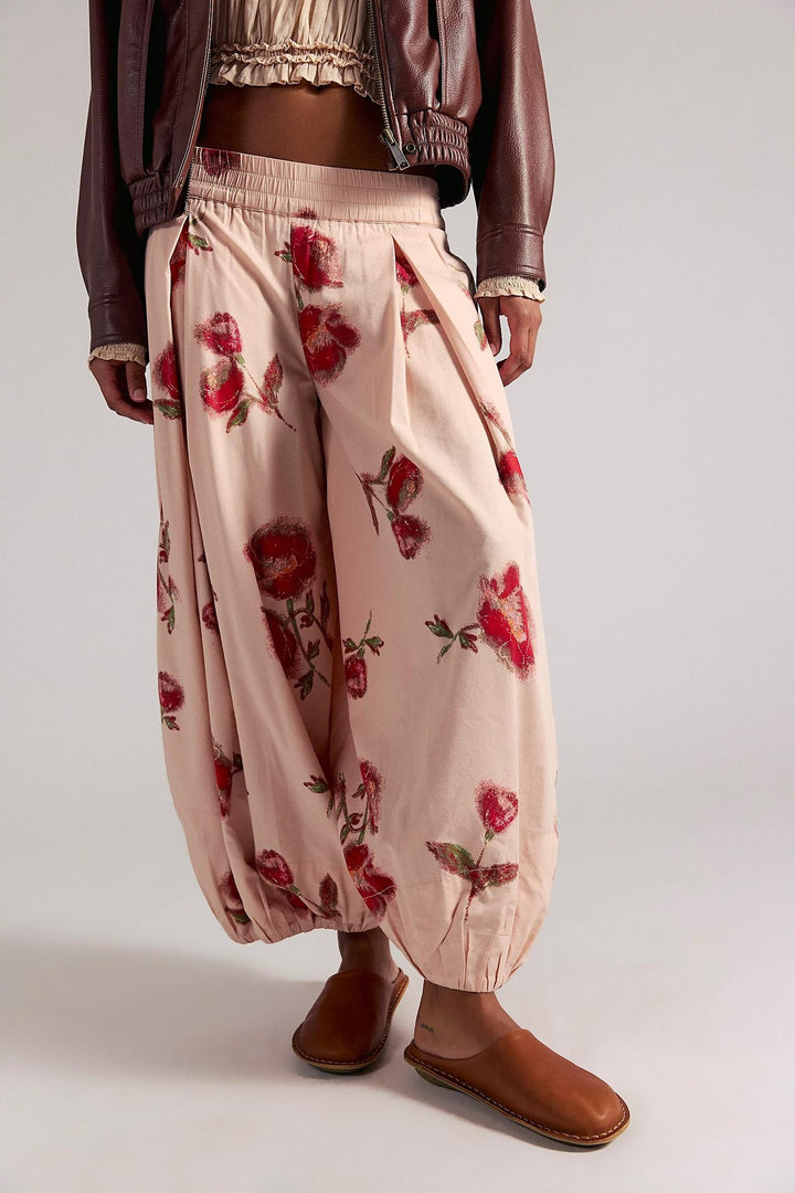 Free People Moonflower Printed Pull-On Balloon Pants