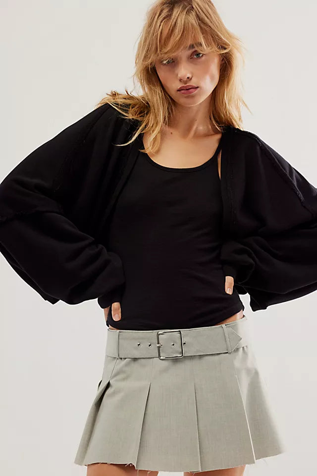 Free People Shrug It Off Sweatshirt Cropped Top