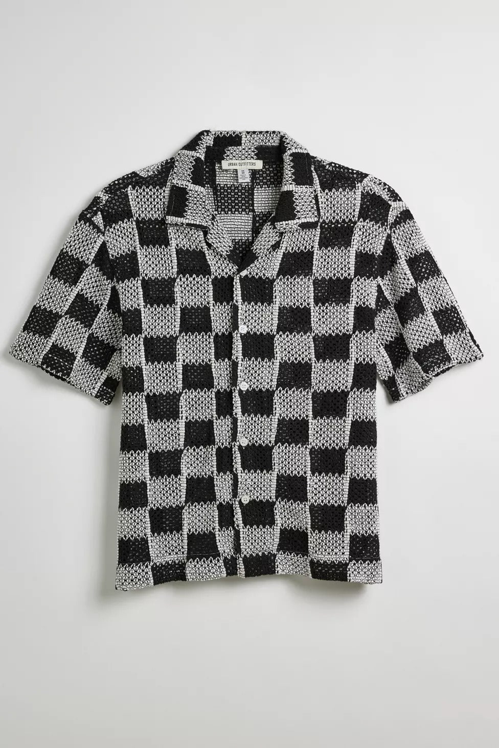 Urban Outfitters UO Checkerboard Lace Short Sleeve Men's Shirt