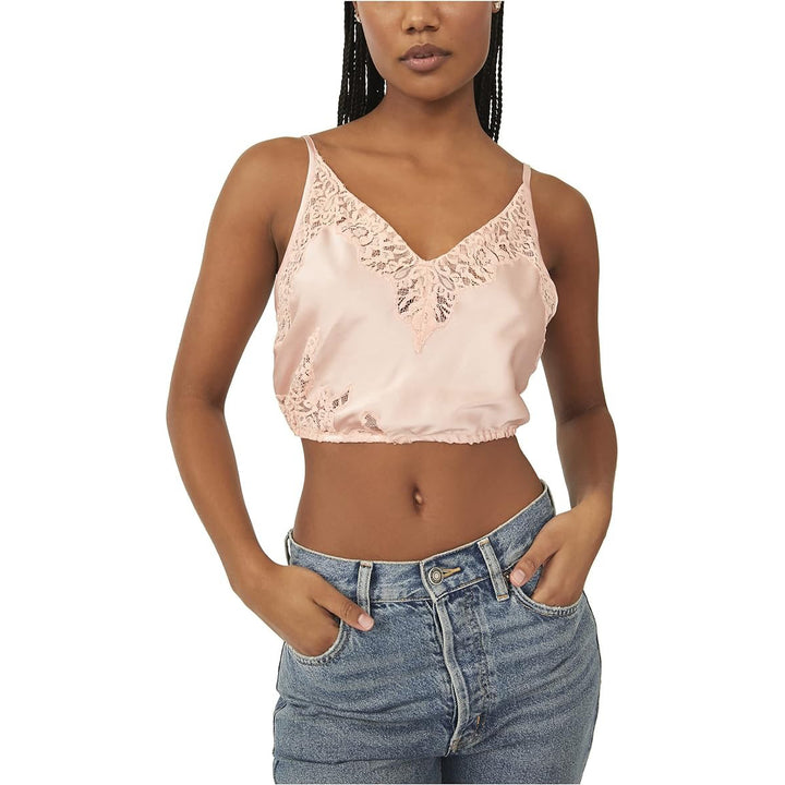 Intimately Free People Night Out Blouson Brami Slip Cami Cropped Top