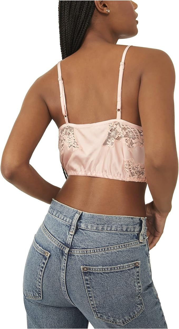 Intimately Free People Night Out Blouson Brami Slip Cami Cropped Top