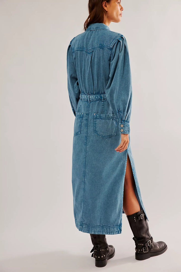 free people mad love denim midi dress Free People Mad Love Denim Midi Dress