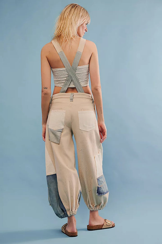 Free People We The Free Bittersweet Embroidered Overalls Jumpsuit