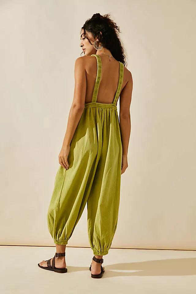 Free People cheapest Beach Jumpsuit sage FP medium