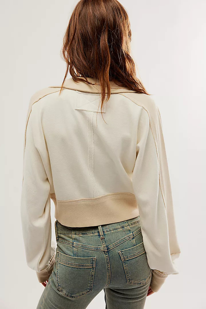 Free People Asher Track Zip Up Jacket Top