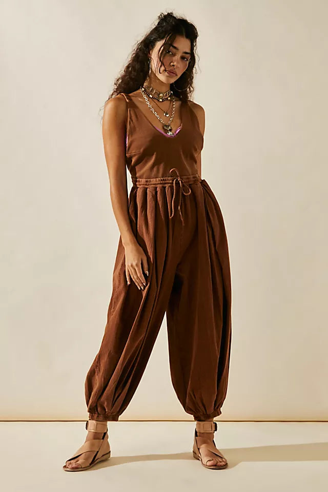Zon Jumpsuit by Endless Summer at Free People in La Vida Cocoa Size L