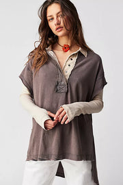 Free People We The Free Gone Rogue Solid Twofer Tunic Top