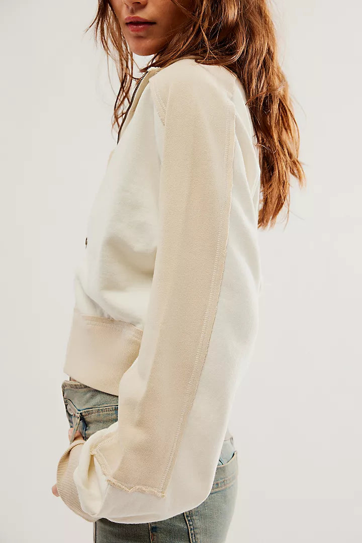 Free People Asher Track Zip Up Jacket Top