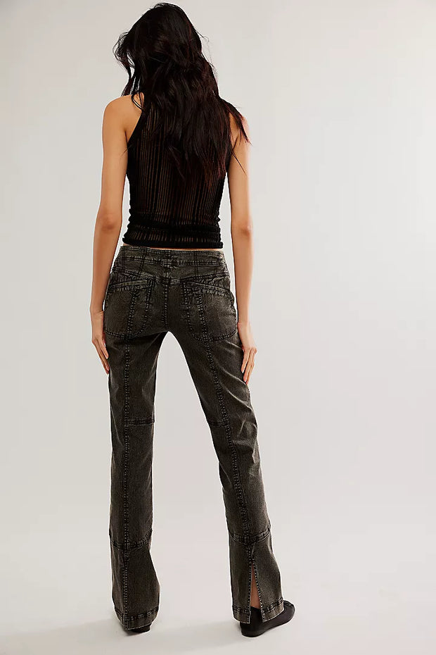 Free People We The Free Ash Moto Slit Flare Pants