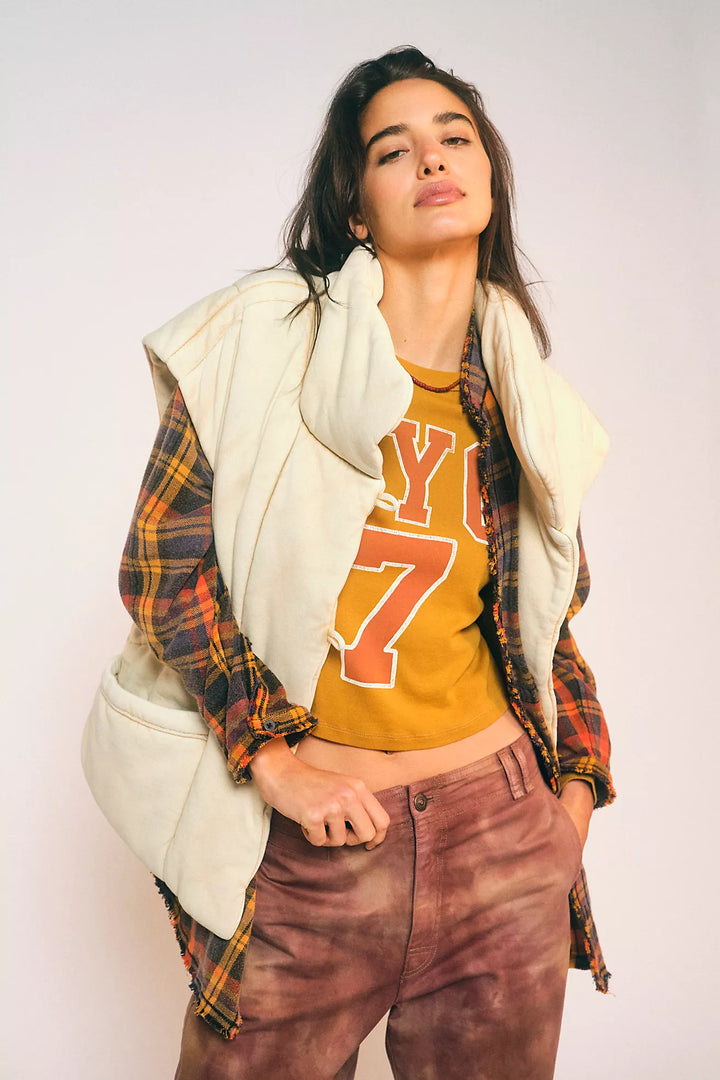 Free People Roll With Us Puffer Vest Jacket Top