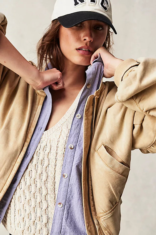 Free People We The Free Good For You Bomber Jacket Top