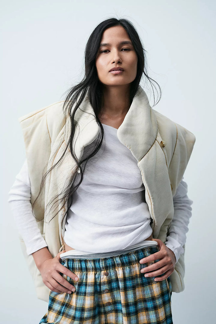 Free People Roll With Us Puffer Vest Jacket Top
