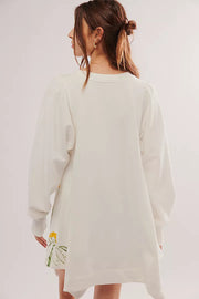 Free People Flowers Sweatshirt Top