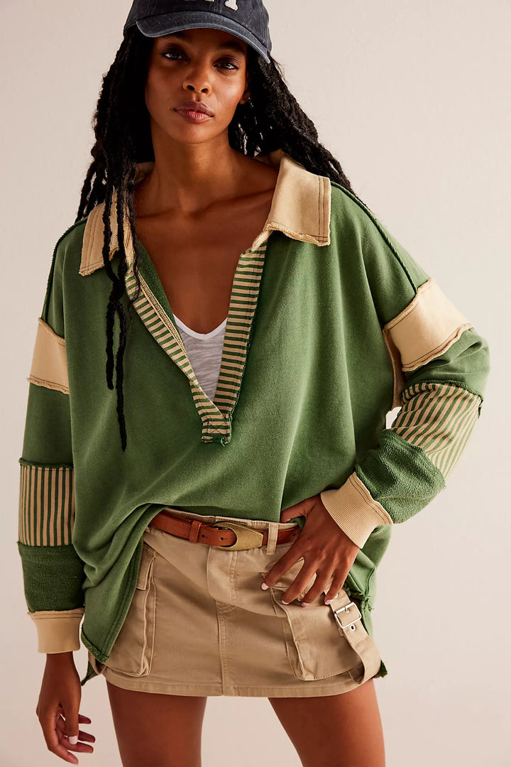 Free People We The Free Clean Prep Polo Pullover Top