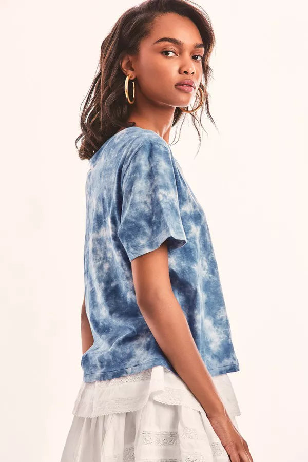 Loveshackfancy Calix Tie-Dye T-Shirt Blouse Tee Top