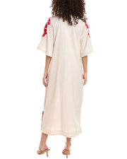 Frances Valentine Delightful Linen-blend Caftan Shift Midi Dress