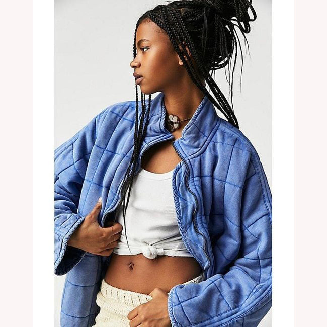 Free People Dolman Quilted Knit Jacket Top