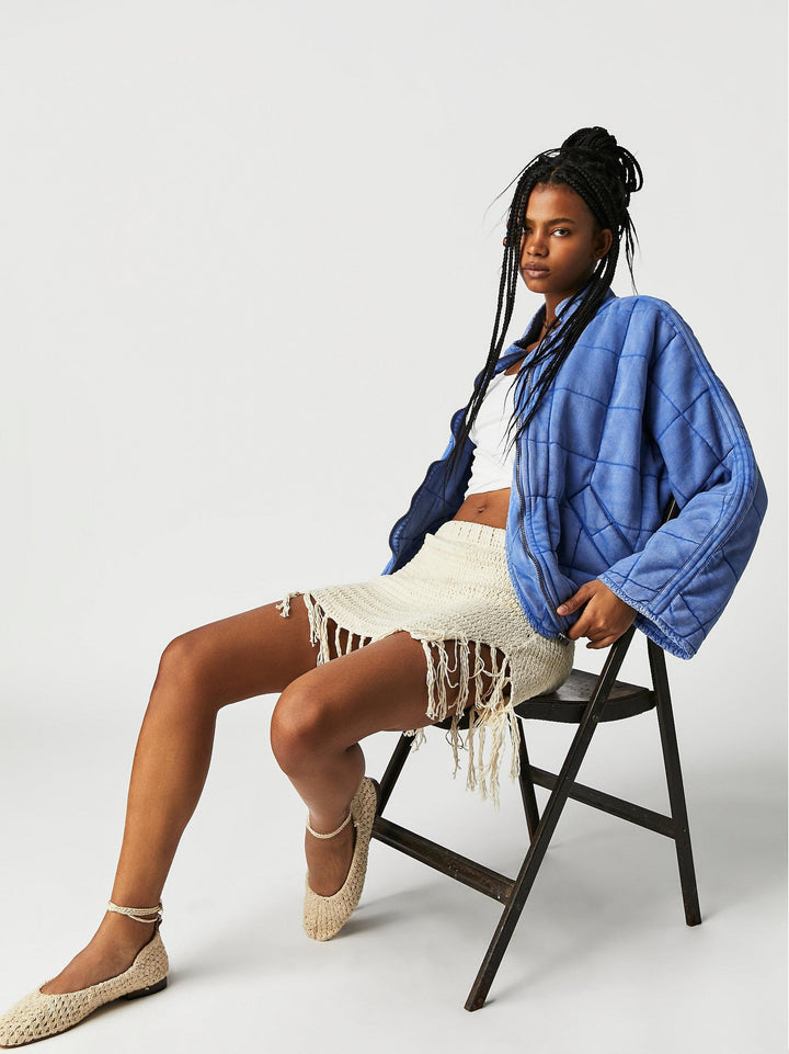 Free People Dolman Quilted Knit Jacket Top