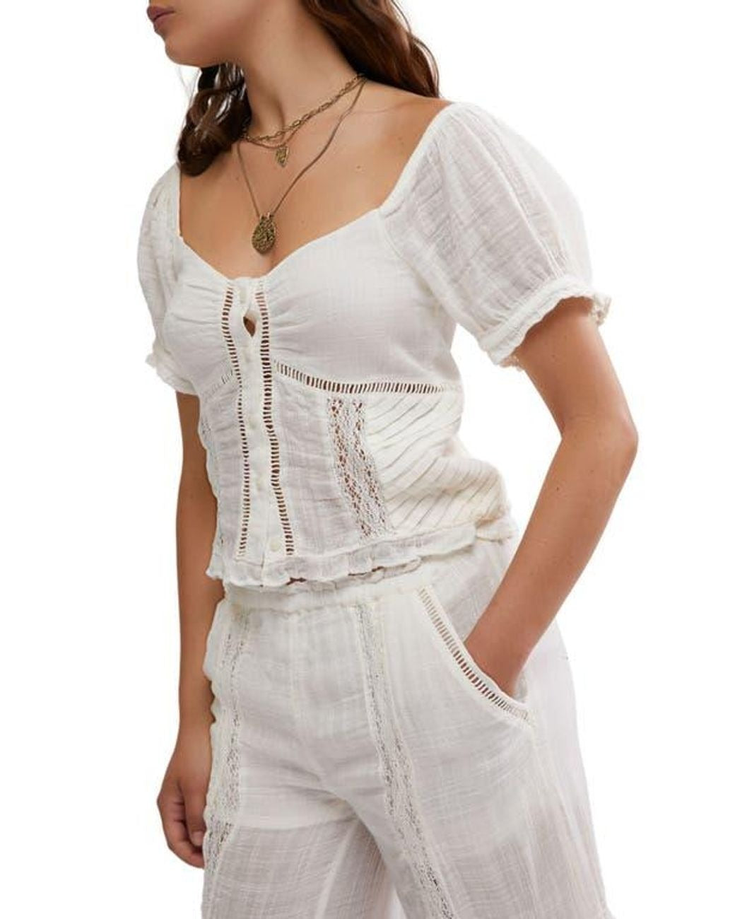 Free People Bali Alana Blouse Top