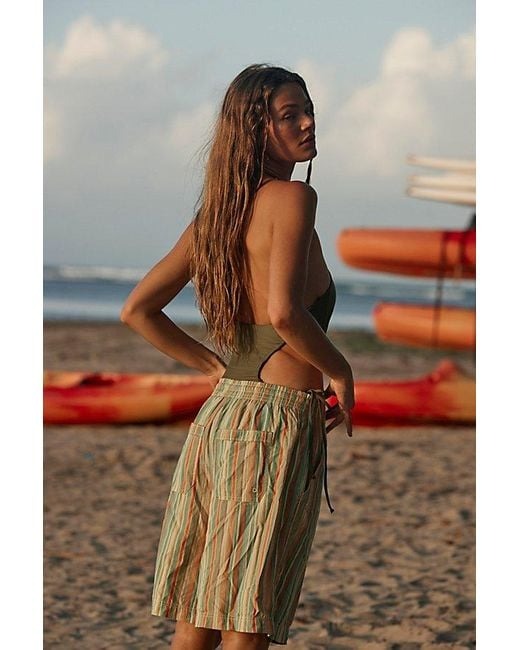 Free People Saylor Poplin Stripe Shorts