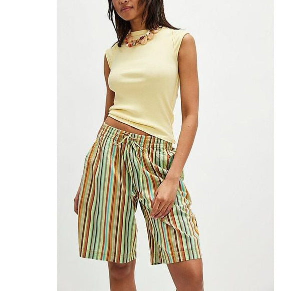 Free People Saylor Poplin Stripe Shorts