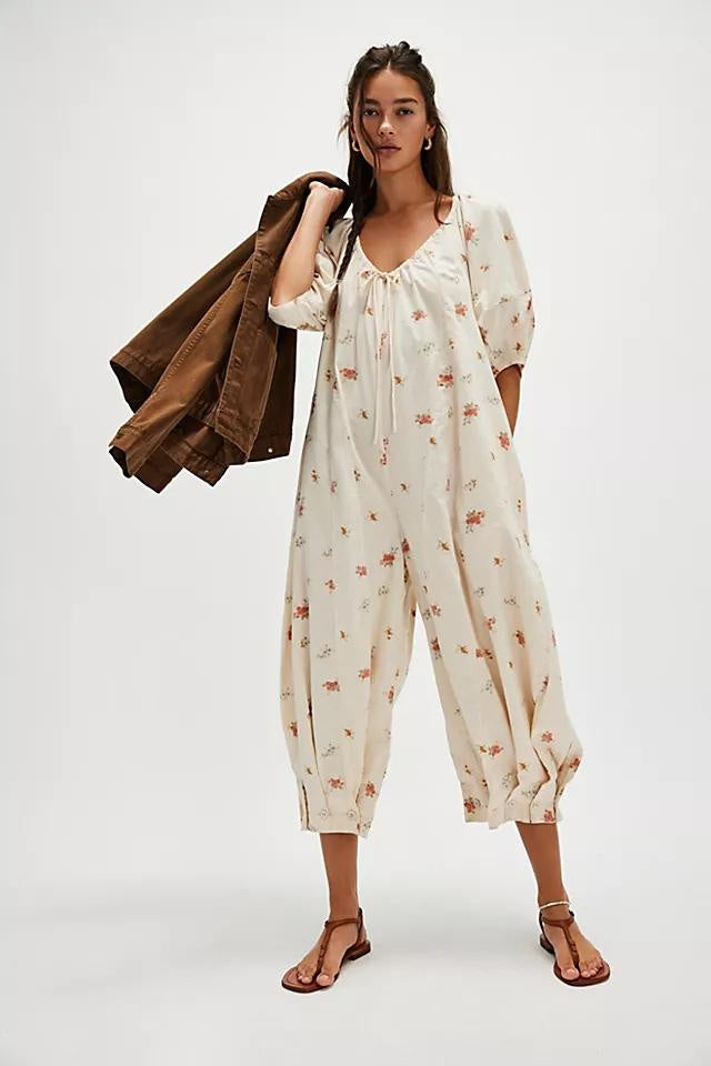 Free People Bop Around Printed Jumpsuit