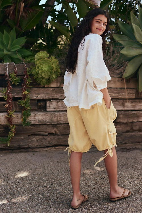 Free People Free-Est Just Like Me Seersucker Shirt Tunic Top