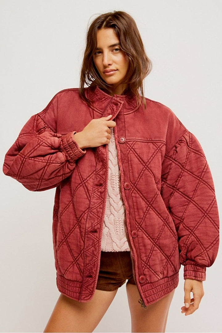 Free People Juno Quilted Jacket Top