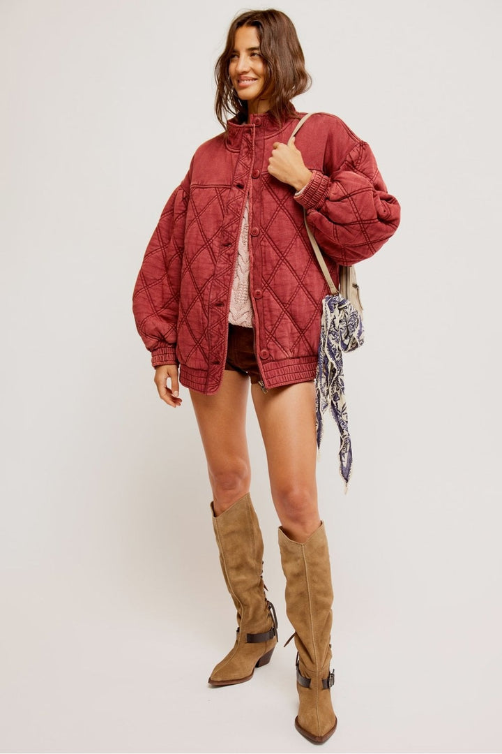 Free People Juno Quilted Jacket Top