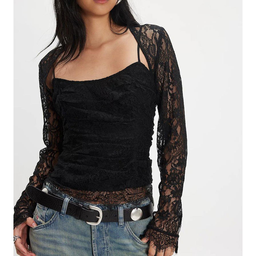 Free People Paloma Lace Blouse Top