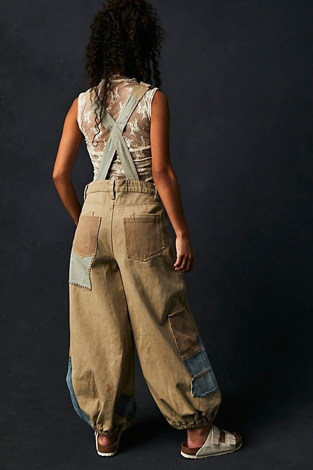 Free People We The Free Bittersweet Embroidered Overalls Jumpsuit Dress