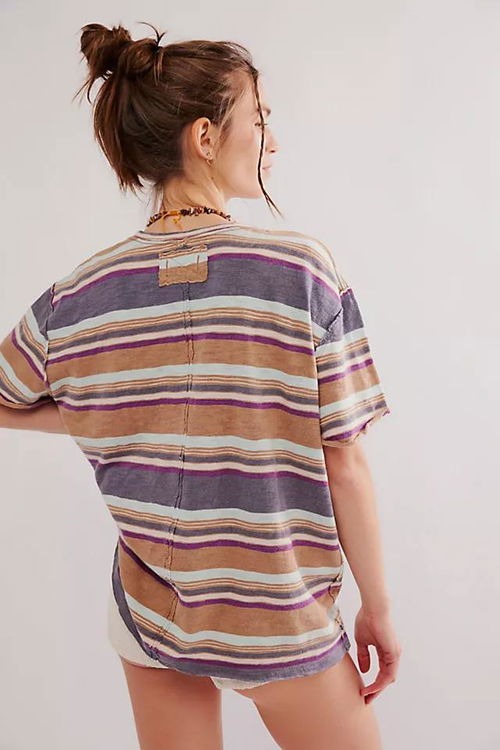 Free People We The Free Nina Stripe Tee Tunic Top