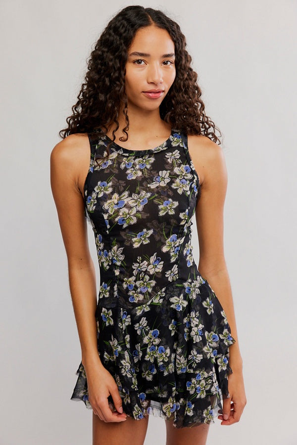 Free People Raven Printed Mini Dress