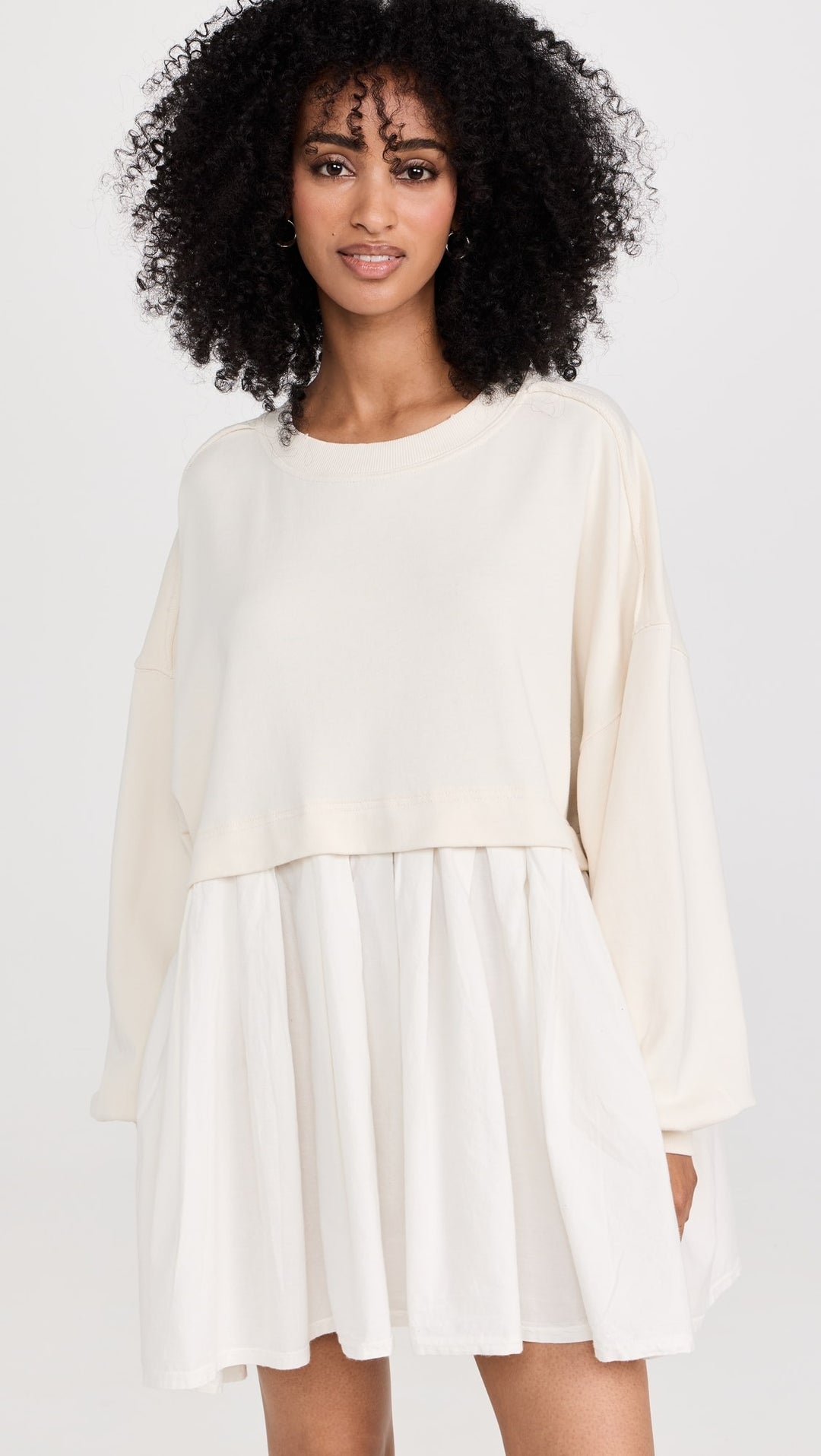 free people white dress long sleeve Odelia Mini