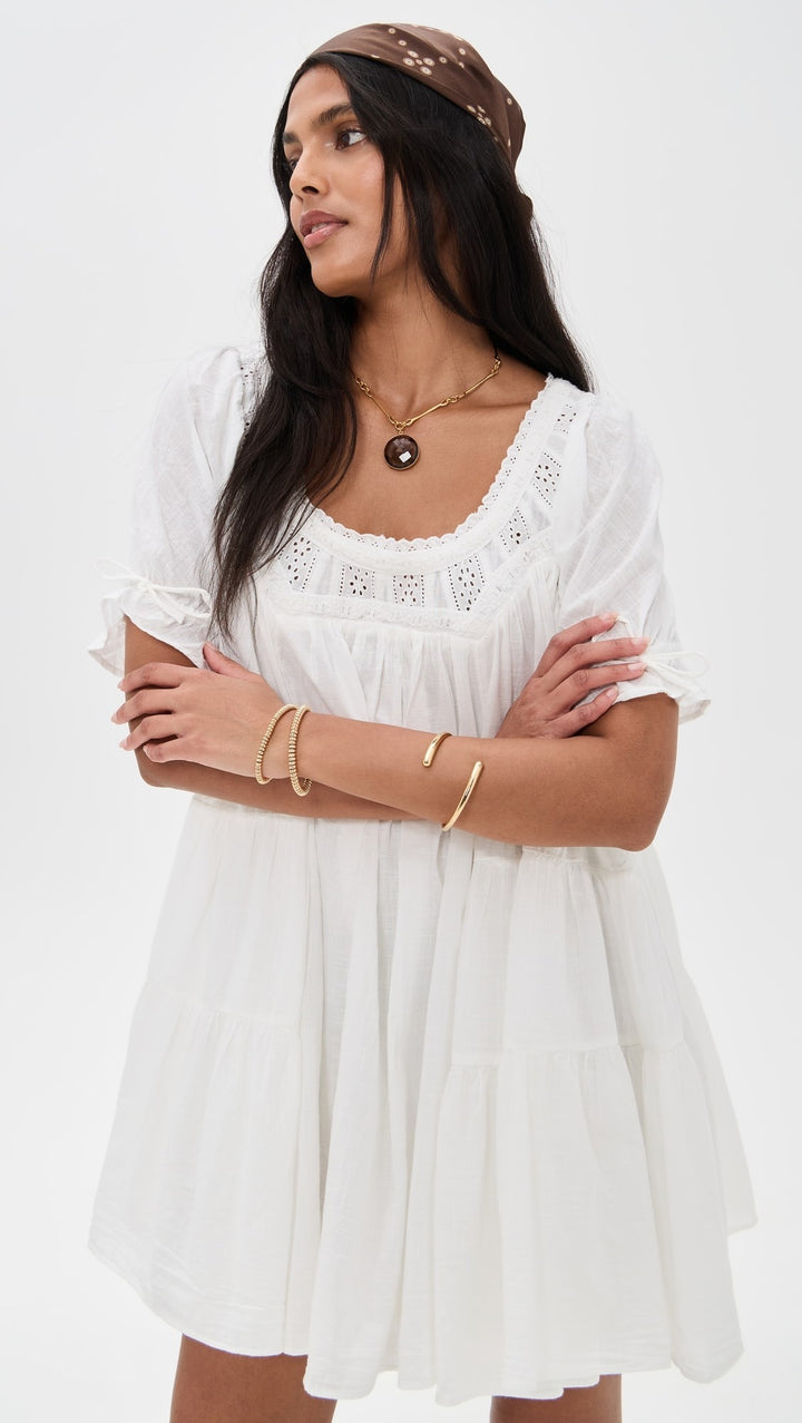 Free People Floral Embroidered Mini Dress