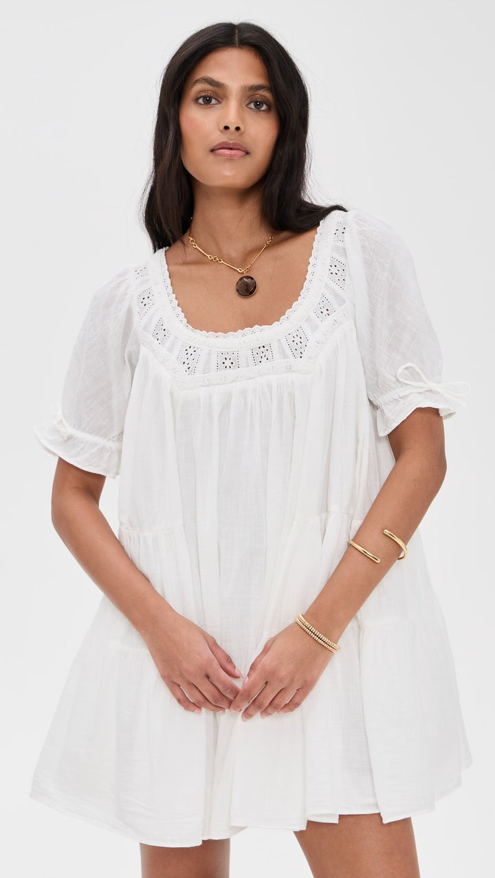 Free People Floral Embroidered Mini Dress
