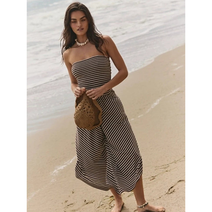 Free People Free Est Daley One-Piece Strip Tube Jumpsuit Dress