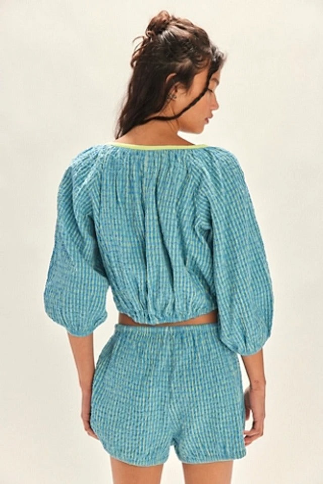 Free People Free-est Clara Plaid Blouse Top