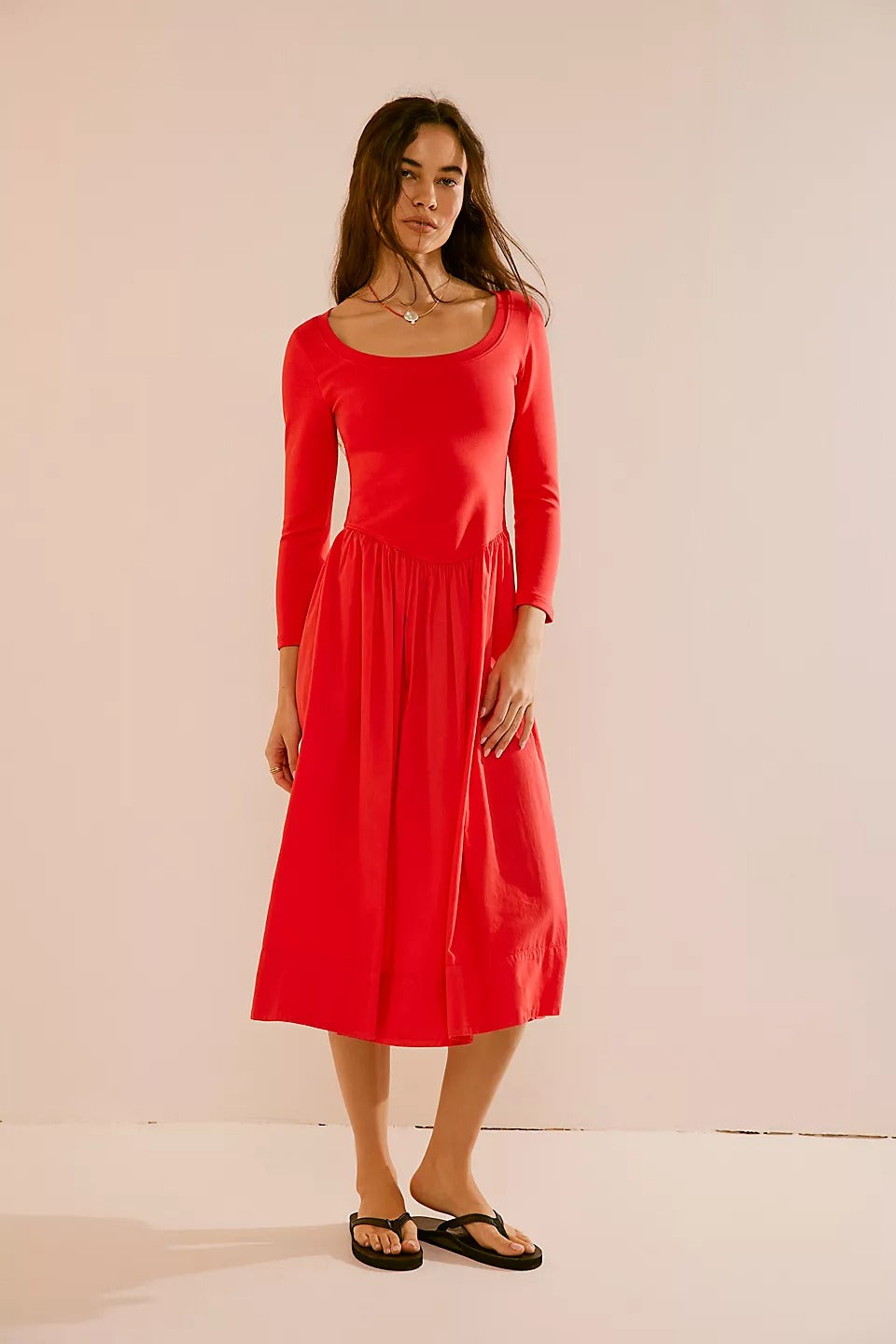 Free People Free-est Fp Beach Aelia Drop-Waist Midi Dress