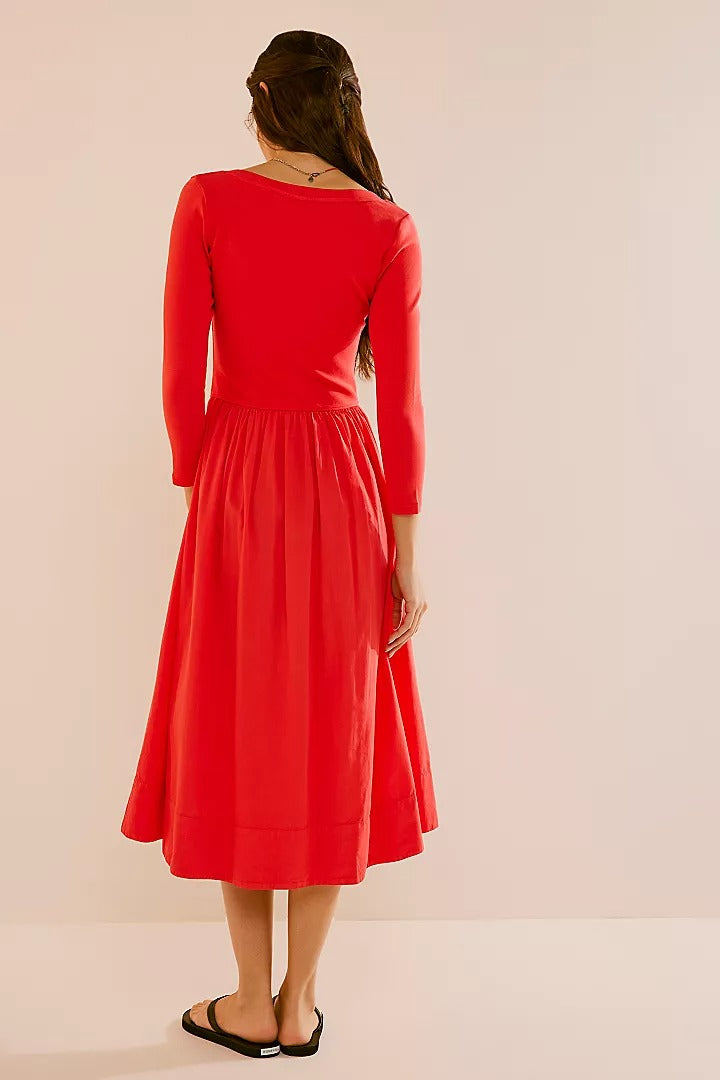 Free People Free-est Fp Beach Aelia Drop-Waist Midi Dress