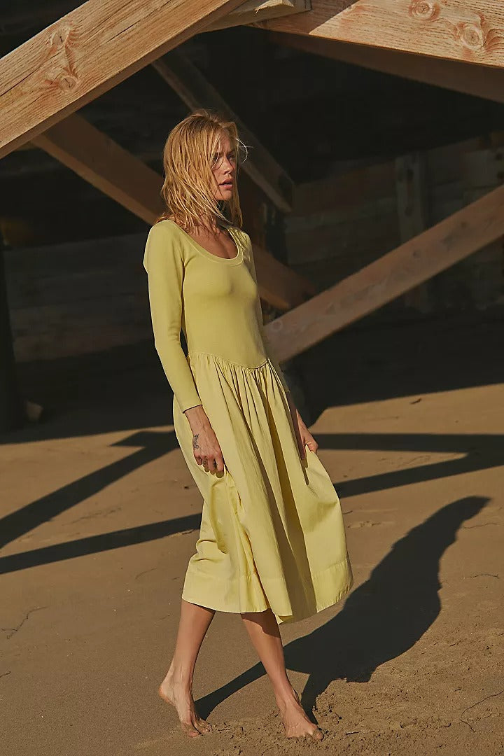 free people aelia midi dress Free People Free-est Fp Beach Aelia Drop-Waist Midi Dress White Chocolate Couture