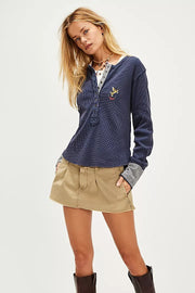 Free People We The Free Fly High Henley Top