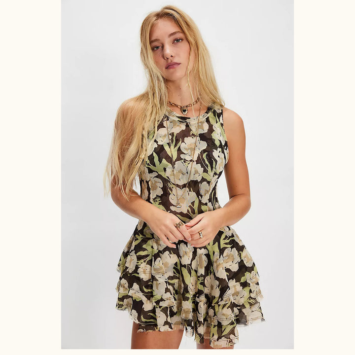 Free People Raven Printed Mini Dress