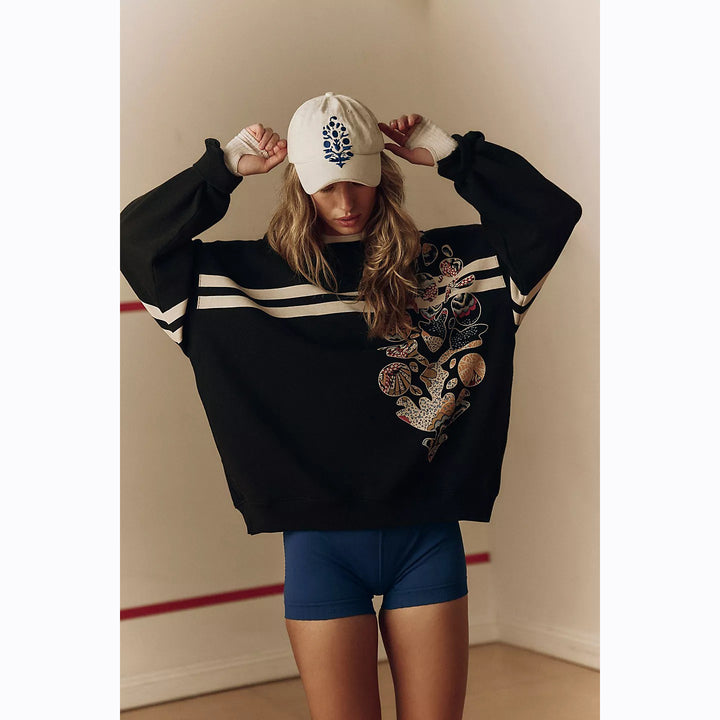 Free People FP Movement All Star Buti Logo Pullover Sweatshirt Top