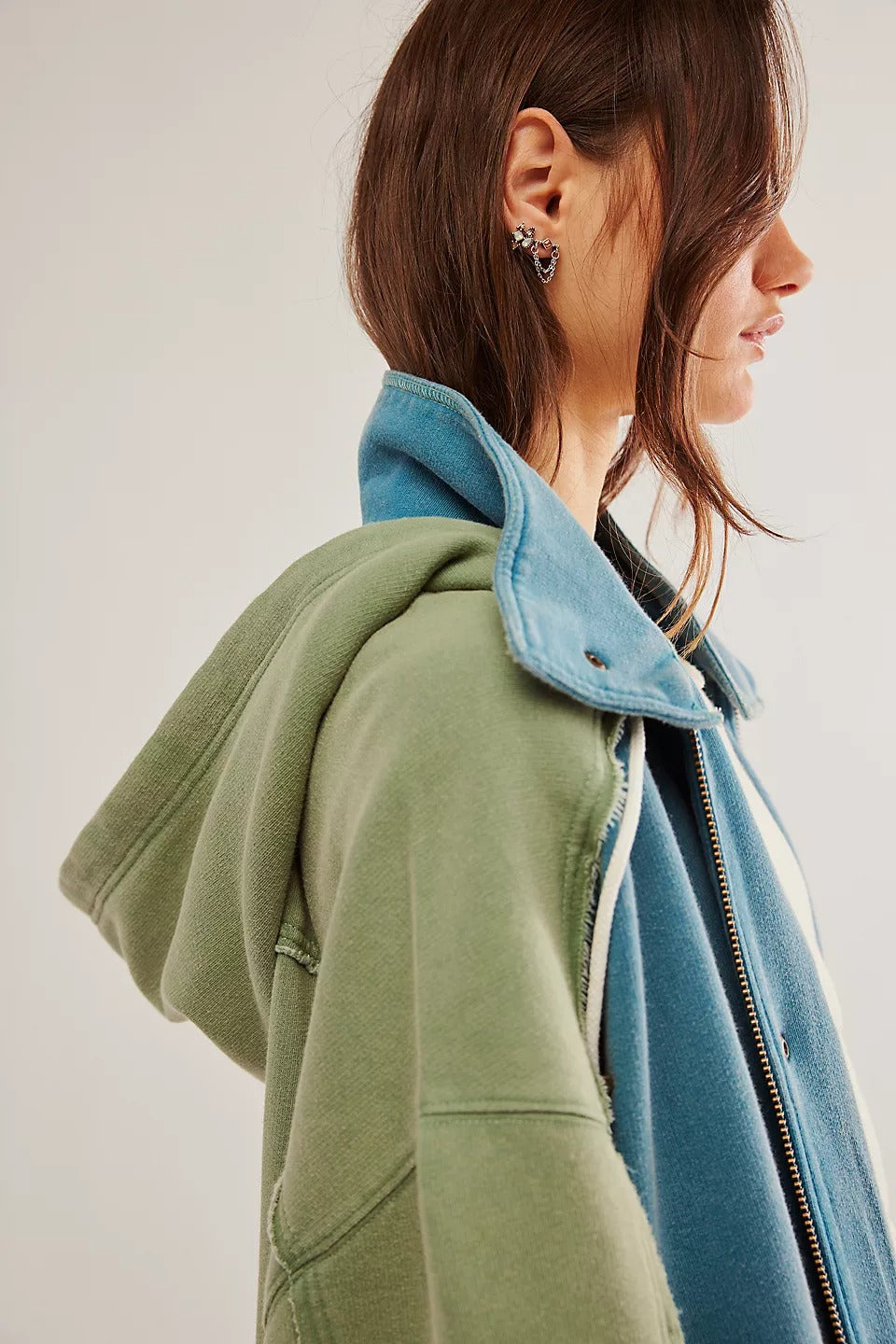 Free People Radio Cardi Hoodie Jacket Top