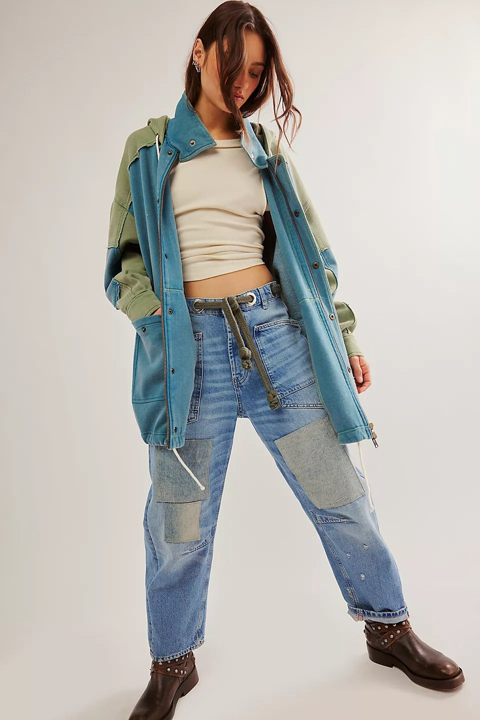 Free People Radio Cardi Hoodie Jacket Top