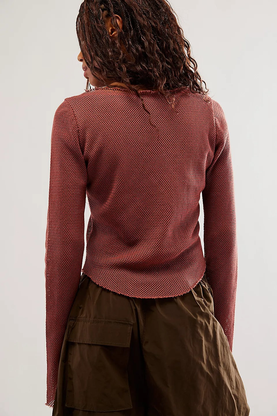 Free People Beau Mesh Layering Blouse Top